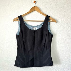 Tahari Pinstriped Sleeveless Career Powder Blue Top Size 4